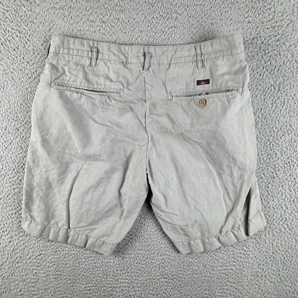Faherty Linen‎ Malibu Shorts Mens 32 Gray Casual Cotton Blend 9